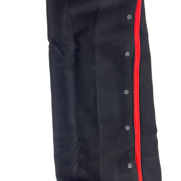 New Vtg Ralph Lauren European Sham Wool Leather Black Red 80s Classic 2 Flaw - Picture 7 of 15